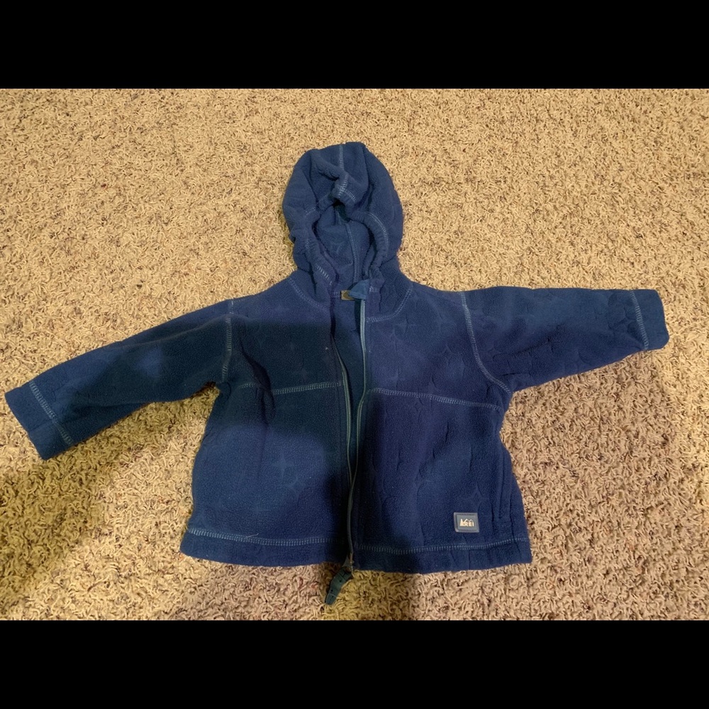 REI toddler boys hooded fleece size 12 months